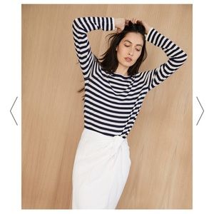 Jenni Kayne white linen silk wrap midi skirt